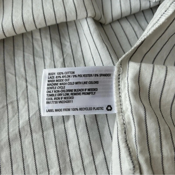 Isabel Maternity Floral Embroidery Pinstripes Bell  Sleeves Top - Picture 9 of 15